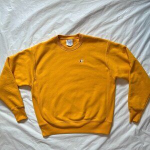 Champion Reverse Weave Crewneck Sweatshirt Yellow Men’s Size Large Y2K